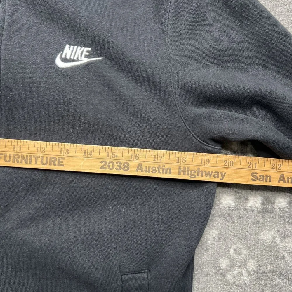 Nike Club Bomber Zip Jacket Mens Small Black Lightweight Fleece Activewear Sport